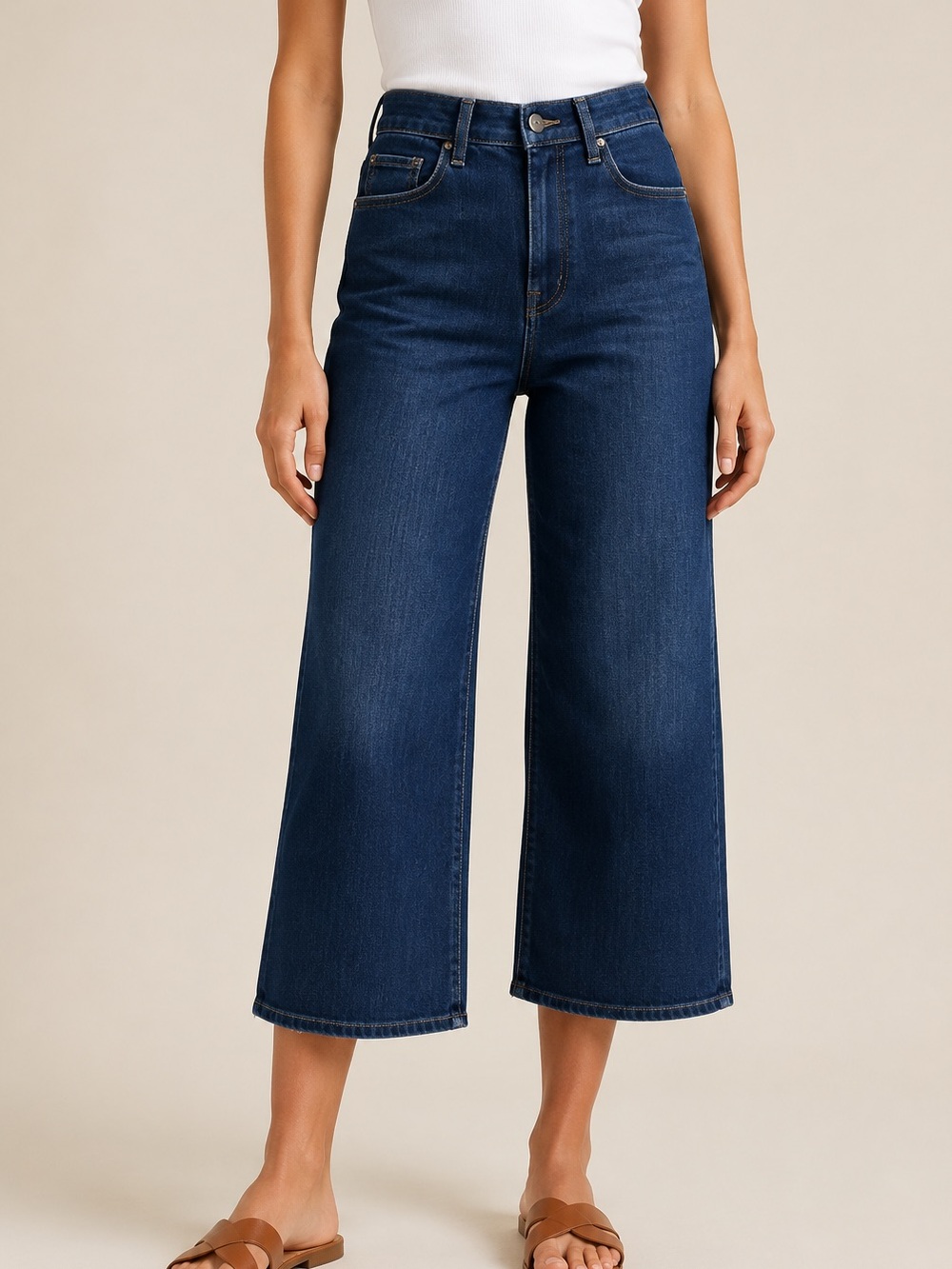 Fidelity Denim Hyacinth High Rise Wide Crop Jeans NWT 27 $248